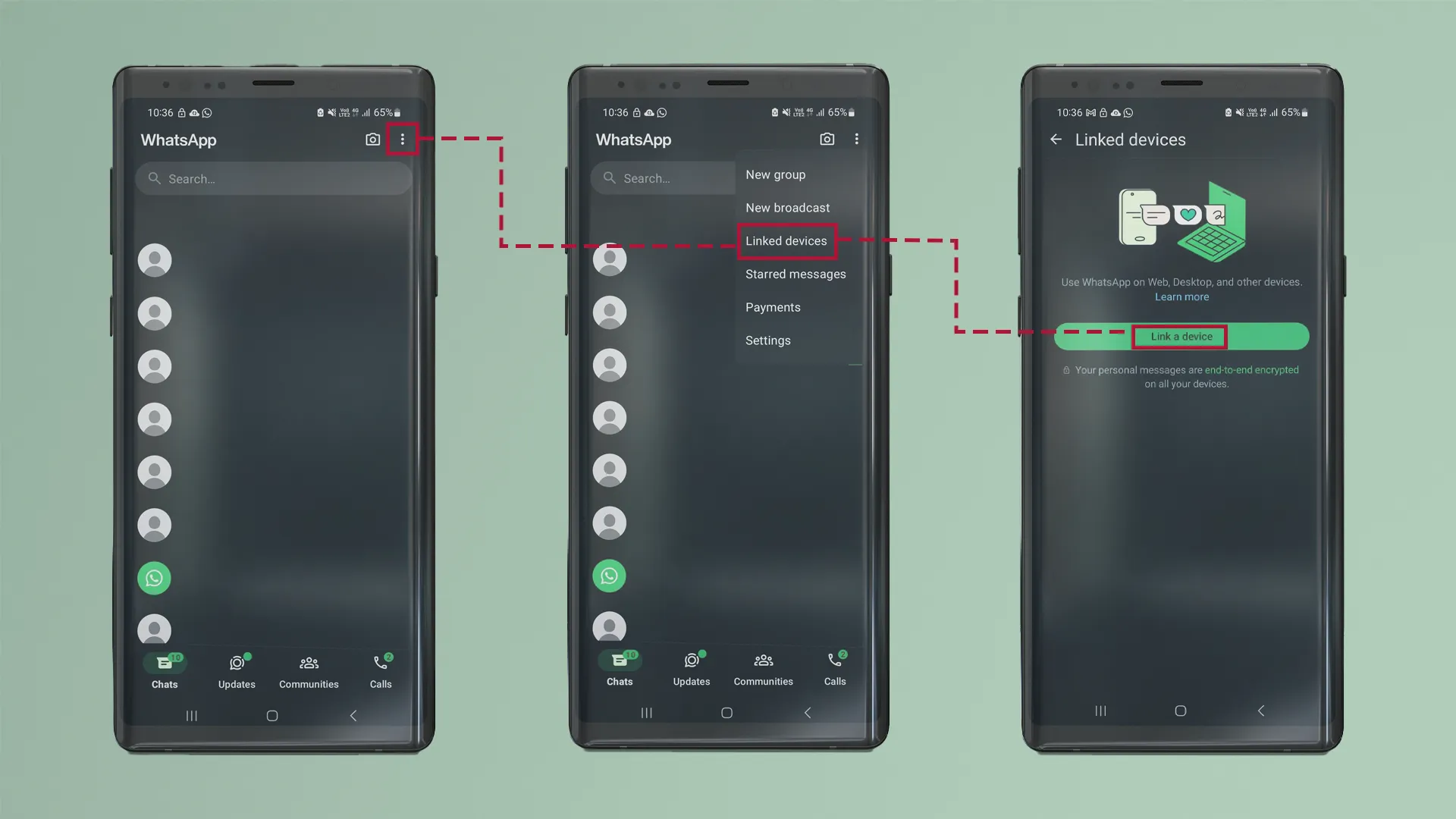 Android 手機登入 WhatsApp 網頁版的說明